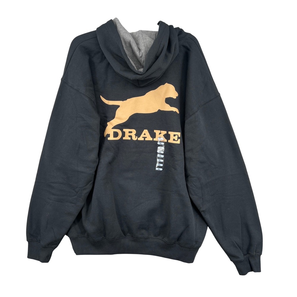 Drake‎ Waterfowl Black Gold Lab Logo Hoodie Sweatshirt Size XL Pullover NWT